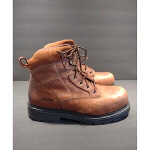 Hytest Size 10 Wide EW Leather Steel Toe Tan Safety Boots Lace Up Mens Work